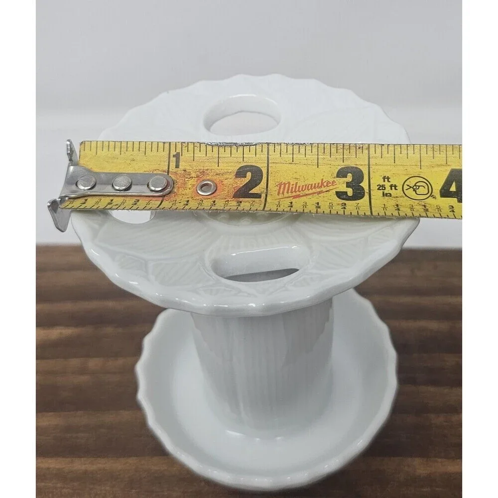 Vtg Pier One 4 Slot Toothbrush Holder Ceramic White Sunflower Pedestal Japan 4